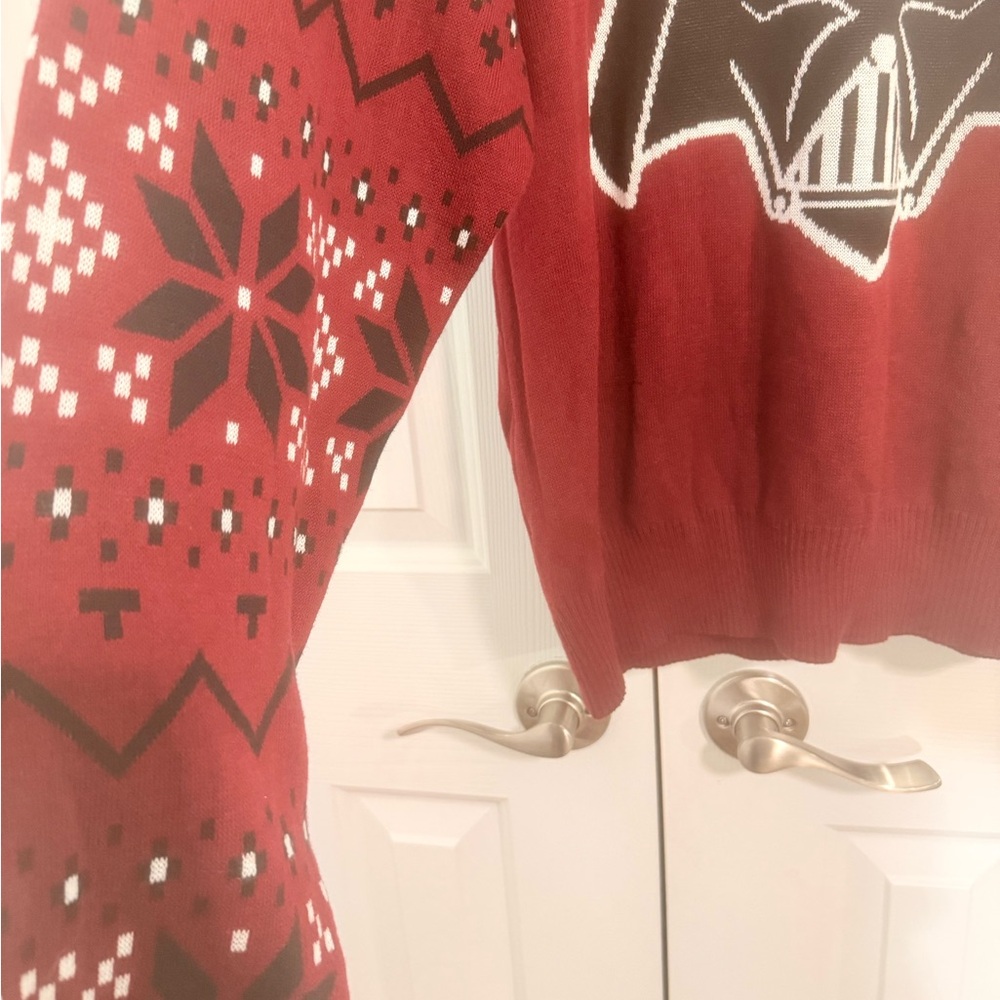 Disney Men's Festive Darth Vader Sweater - Red and Black - Picture 3 of 8